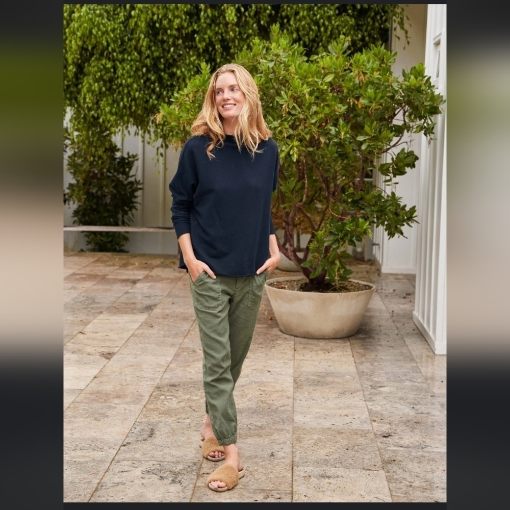 Frank And Eileen Jameson Utility Jogger Sage Green Cotton Flax Blend USA